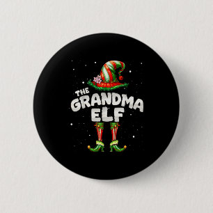I'm The Grandma Elf Family Matching Group Christma Button