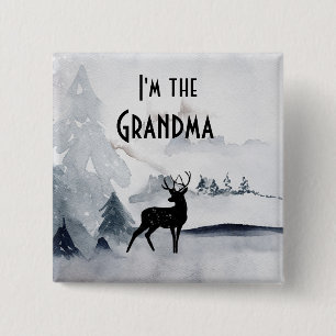 I'm the Grandma Majestic Deer Watercolor Button