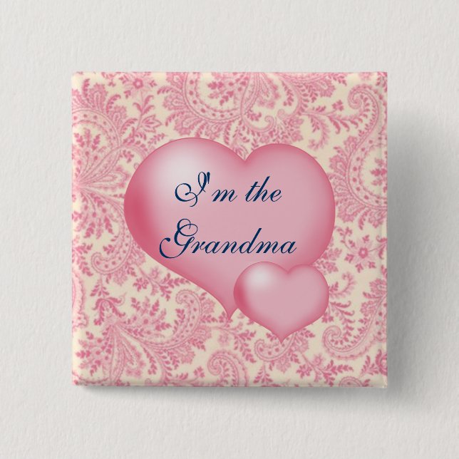 Im the Grandma Pink Pinback Button (Front)