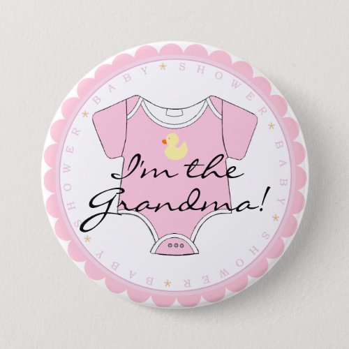 Im The Grandma Pink Rubber Duck Button