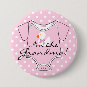 I'm The Grandma Pink With Rubber Duck Pinback Button