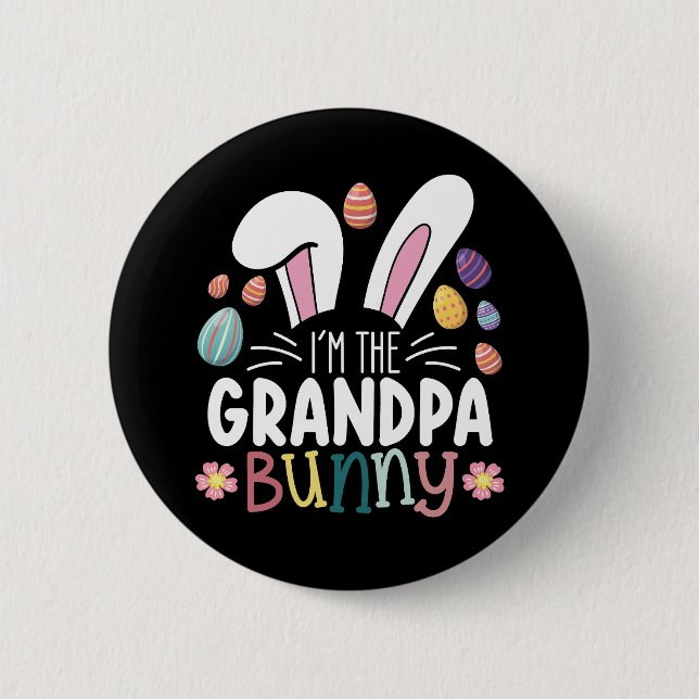 I'm The Grandpa Bunny Easter Family Matching Button (Front)