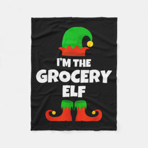 I'm The Grocery Elf Family Pajama Christmas Funny Fleece Blanket