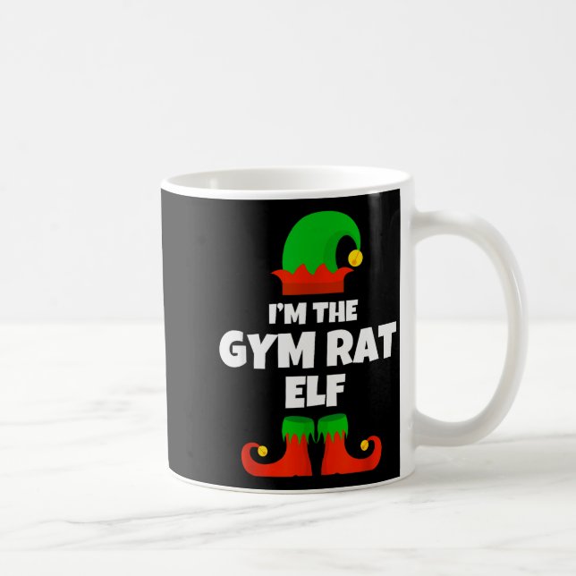 I'm The Gym Rat Elf Family Pajama Christmas Fitnes Coffee Mug (Right)
