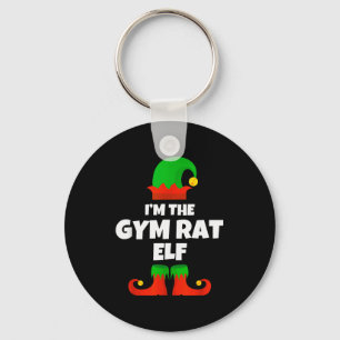 I'm The Gym Rat Elf Family Pajama Christmas Fitnes Keychain