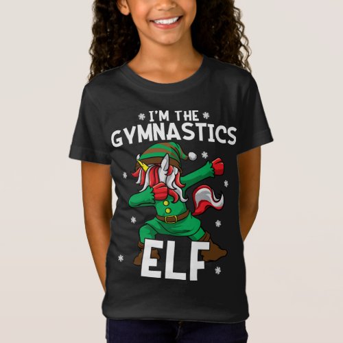 Im The Gymnastics Elf Unicorn Gymnast Girl Christ T_Shirt