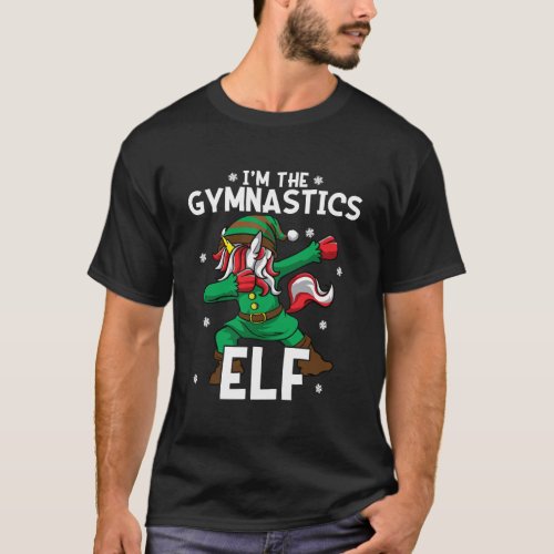 IM The Gymnastics Elf Unicorn Gymnast Girl Christ T_Shirt
