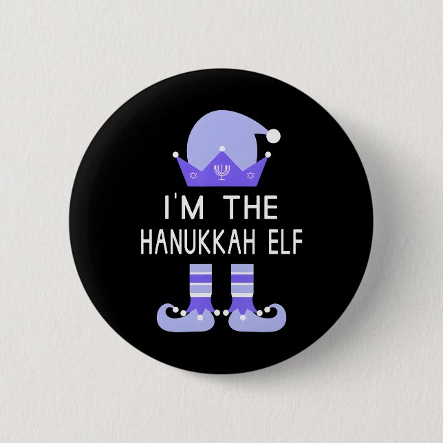 I'm The Hanukkah Elf Jewish Menorah Funny Button (Front)