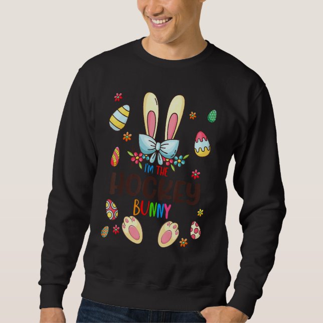 I'm The Hockey Bunny Easter Day Matching Family Eg Sweatshirt (Front)
