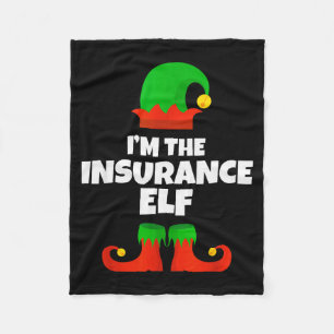 I'm The Insurance Elf Family Pajama Christmas Funn Fleece Blanket