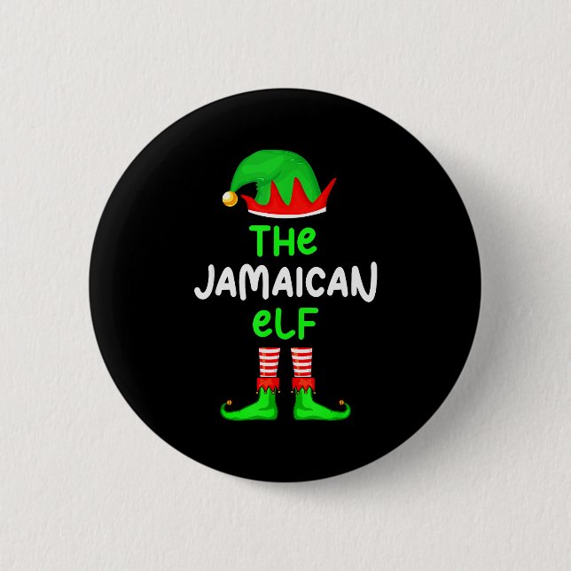 I'm The Jamaican Elf Jamaica Christmas Funny Pajam Button (Front)