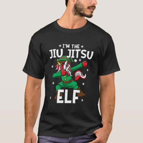 IM The Jiu Jitsu Elf Unicorn Bjj Girls Christmas T_Shirt