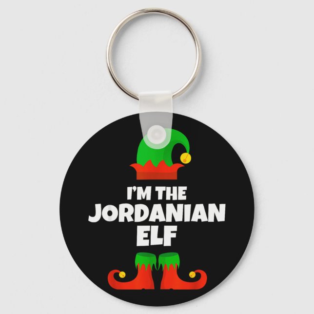 I'm The Jordanian Elf Family Pajama Christmas Funn Keychain (Front)