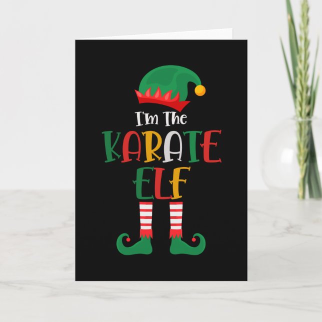 Im The Karate Elf Matching Christmas Card (Front)