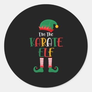 Im The Karate Elf Matching Christmas Classic Round Sticker