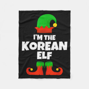 I'm The Korean Elf Family Pajama Christmas Funny K Fleece Blanket