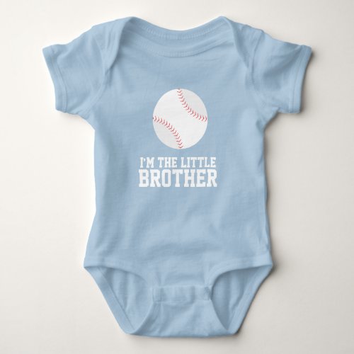 Im the Little Brother Baseball Jersey Number Baby Bodysuit