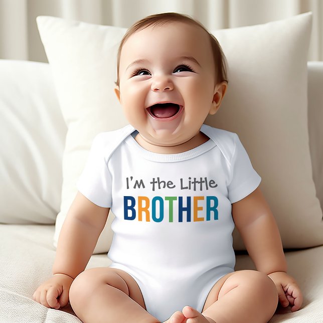 Im the Little Brother Modern Colorful Baby Bodysuit (Creator Uploaded)