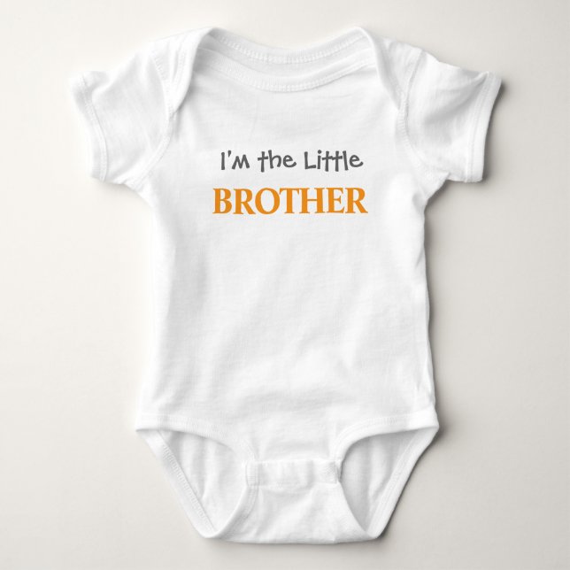 I'm the Little Brother Modern orange Boy's Baby  Baby Bodysuit (Front)