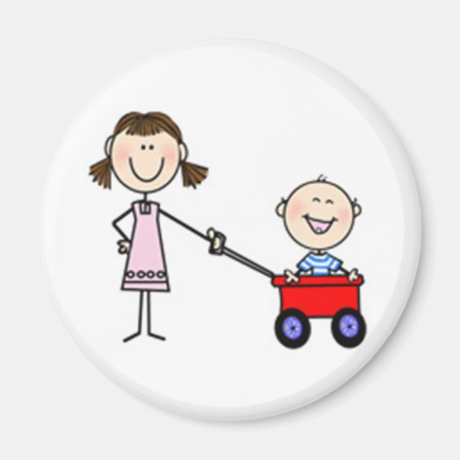 I'm the Little Brother Stick Figure Magnet (Front)