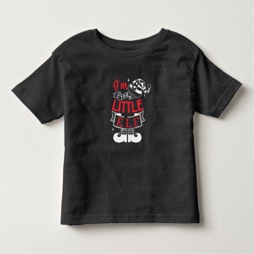 Im the Little Elf in Red  White Design Toddler T_shirt