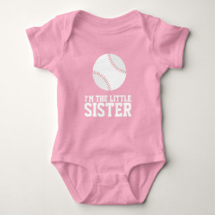 "I'm the Little Sister" Baseball Jersey Number Baby Bodysuit