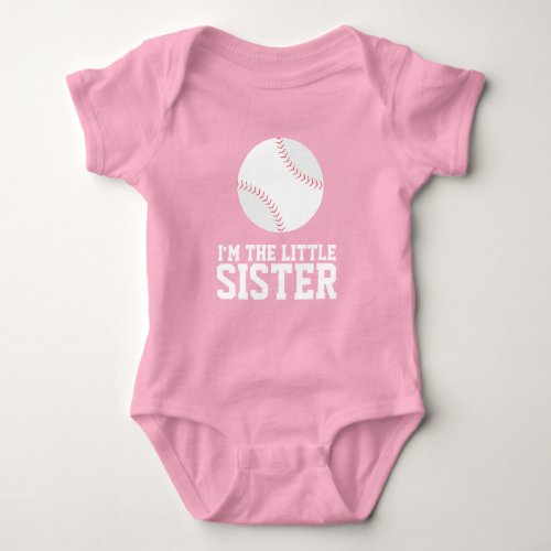 Im the Little Sister Baseball Jersey Number Baby Bodysuit