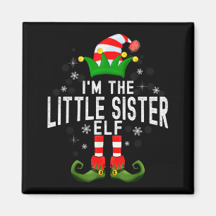 I'm The Little Sister Elf Christmas Family Pjs Cos Magnet