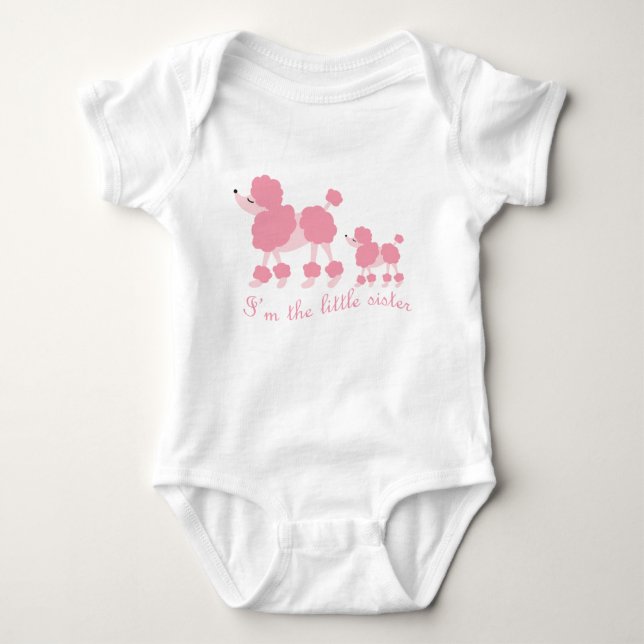 I'm The Little Sister French Poodles Baby Bodysuit (Front)
