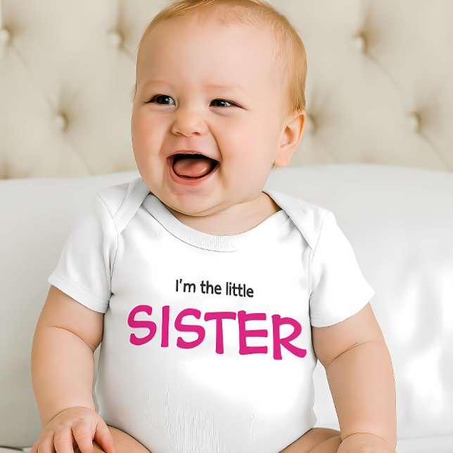 I'm the Little Sister Modern Colorful Boy's Baby Bodysuit (Creator Uploaded)