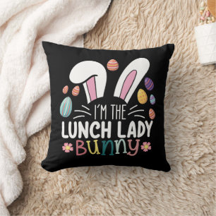 I'm The Lunch Lady Bunny Easter Matching Throw Pillow