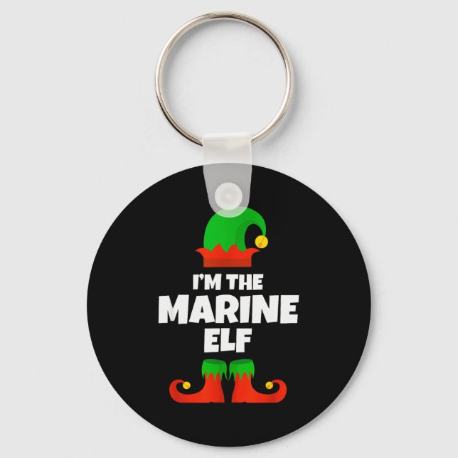 I'm The Marine Elf Family Pajama Christmas Biology Keychain (Front)