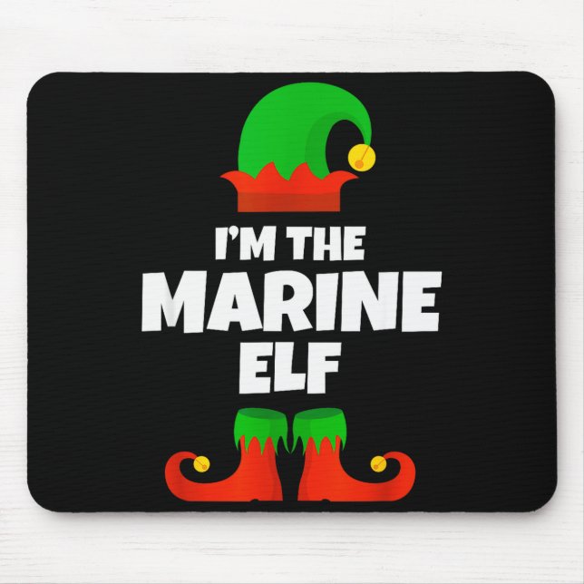 I'm The Marine Elf Family Pajama Christmas Biology Mouse Pad (Front)