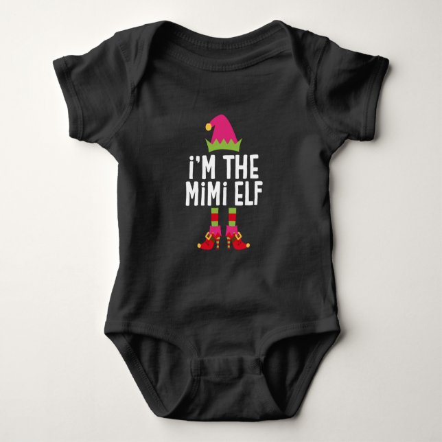 I'm The Mimi Elf Matching Christmas Costume Baby Bodysuit (Front)
