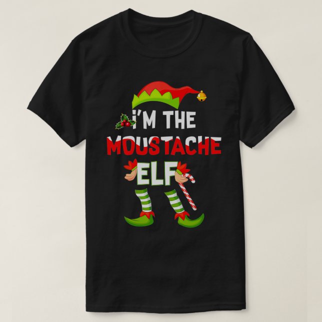 I'm The Moustache Elf Christmas Matching Pajamas  T-Shirt (Design Front)