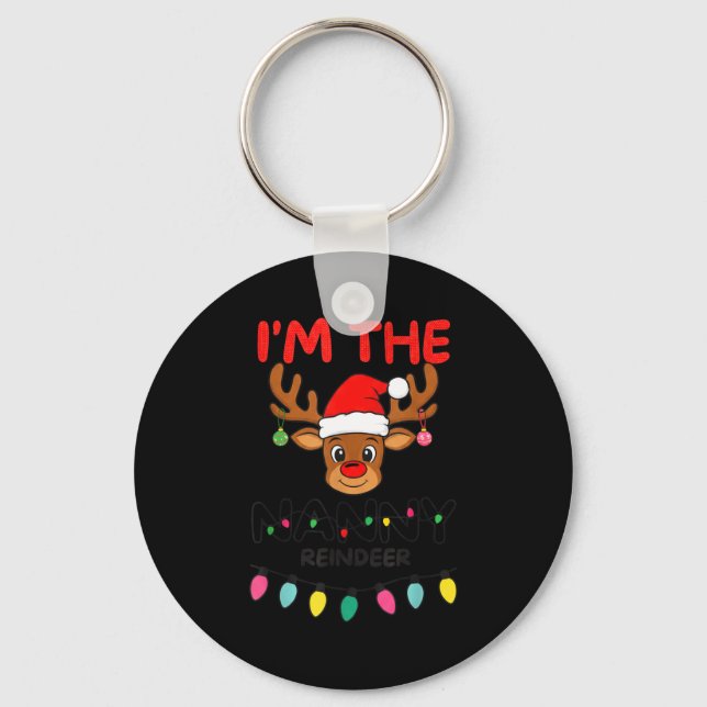 I'm The Nanny Reindeer Family Christmas Matching G Keychain (Front)