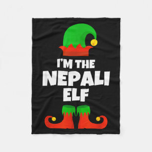 I'm The Nepali Elf Family Pajama Christmas Funny N Fleece Blanket
