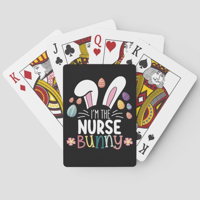 I'm The Nurse Bunny Easter Matching Poker Cards (Back)