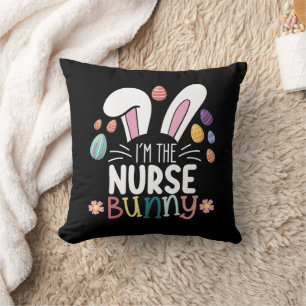 I'm The Nurse Bunny Easter Matching Throw Pillow