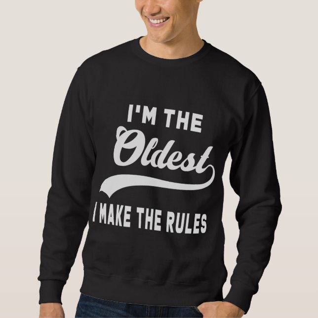 I'm The Oldest Elf Family Matching Funny Christmas Sweatshirt (Front)