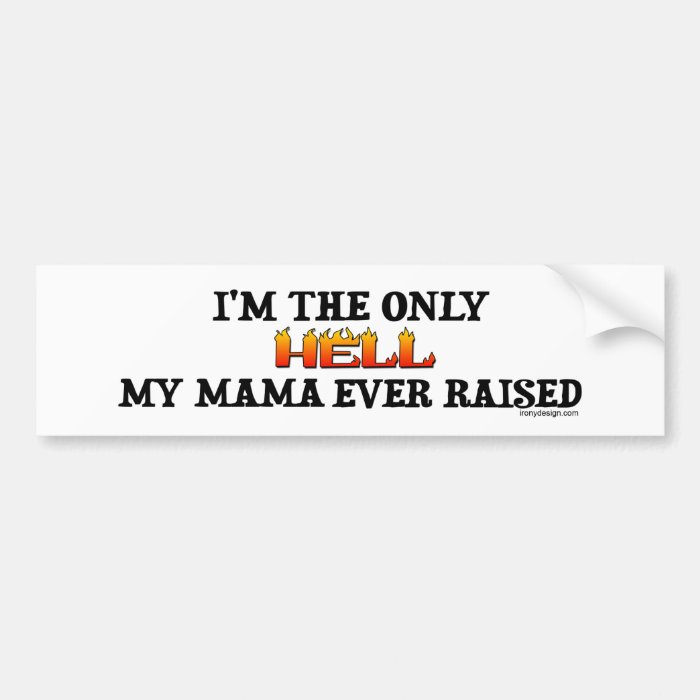 I'm the only Hell my moma ever raised Bumper Sticker