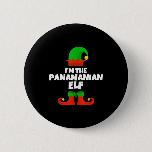 I'm The Panamanian Elf Family Pajama Christmas Fun Button (Front)
