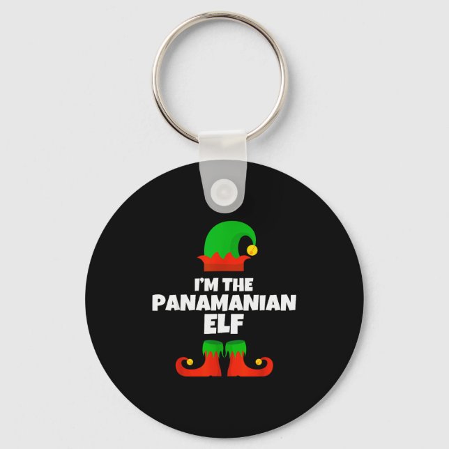 I'm The Panamanian Elf Family Pajama Christmas Fun Keychain (Front)