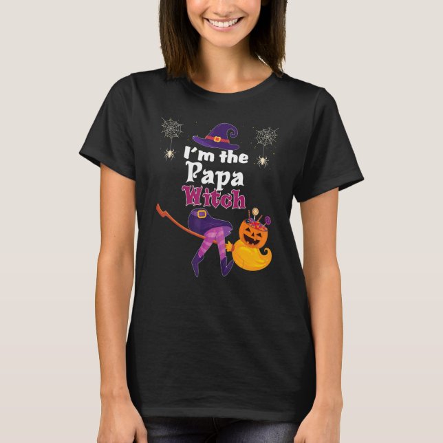 I'm The Papa Witch Broom Pumpkin Candy Family Hall T-Shirt (Front)