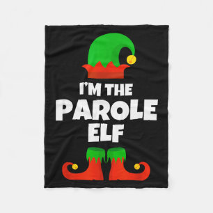 I'm The Parole Elf Family Pajama Christmas Officer Fleece Blanket