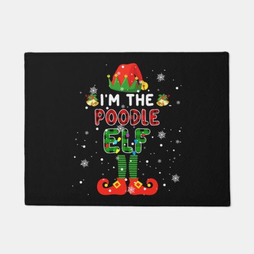 Im The Poodle Elf Xmas Red Plaid Elf Costume Dog L Doormat