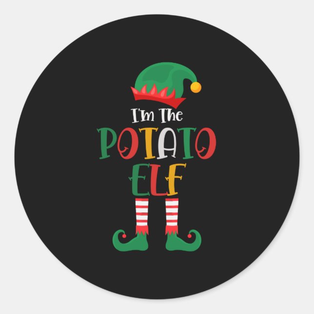 Im The Potato Elf Matching Christmas Classic Round Sticker (Front)