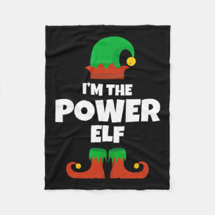 I'm The Power Elf Family Pajama Christmas Funny Fleece Blanket