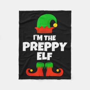 I'm The Preppy Elf Family Pajama Christmas Funny Fleece Blanket