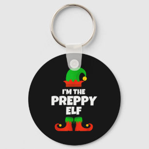 I'm The Preppy Elf Family Pajama Christmas Funny  Keychain